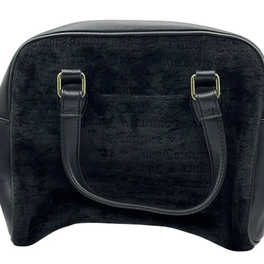 Juicy Couture If The Crown Fits Velour Satchel NWOT Black Y2K